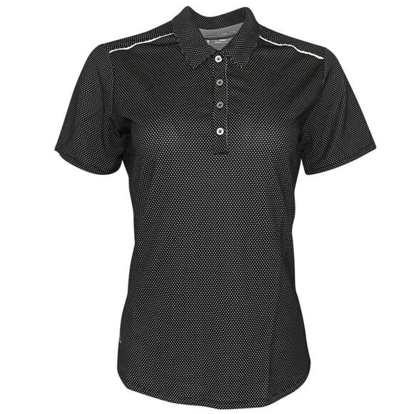Adidas Golf Black Microdot Technical Polo Shirt Women's L Dot Tennis Top - Picture 1 of 12